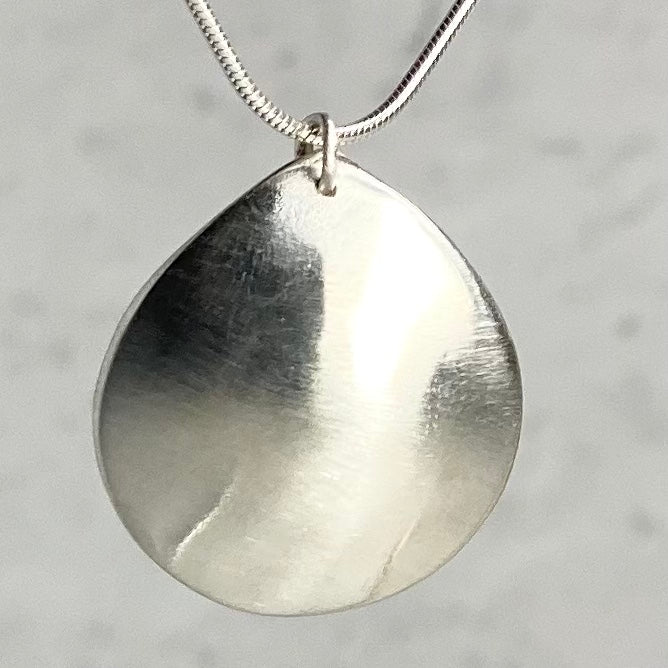 Large Silver Drop Necklace