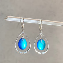 Load image into Gallery viewer, Dichroic Oval With Loop Earrings
