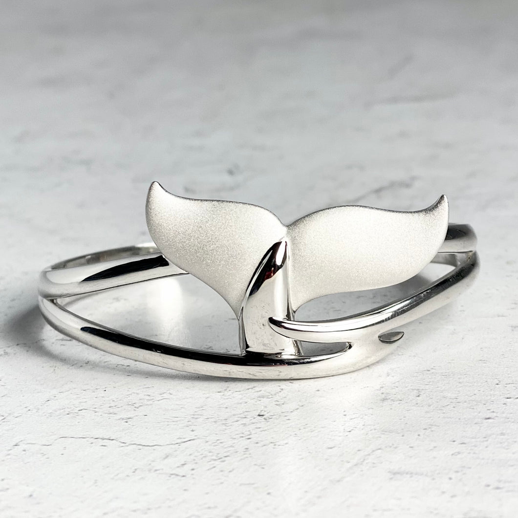Sterling SIlver Whale Tail Bangle