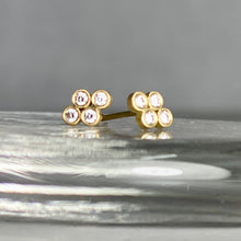 Load image into Gallery viewer, 18k Quadruple Diamond Stud Earrings
