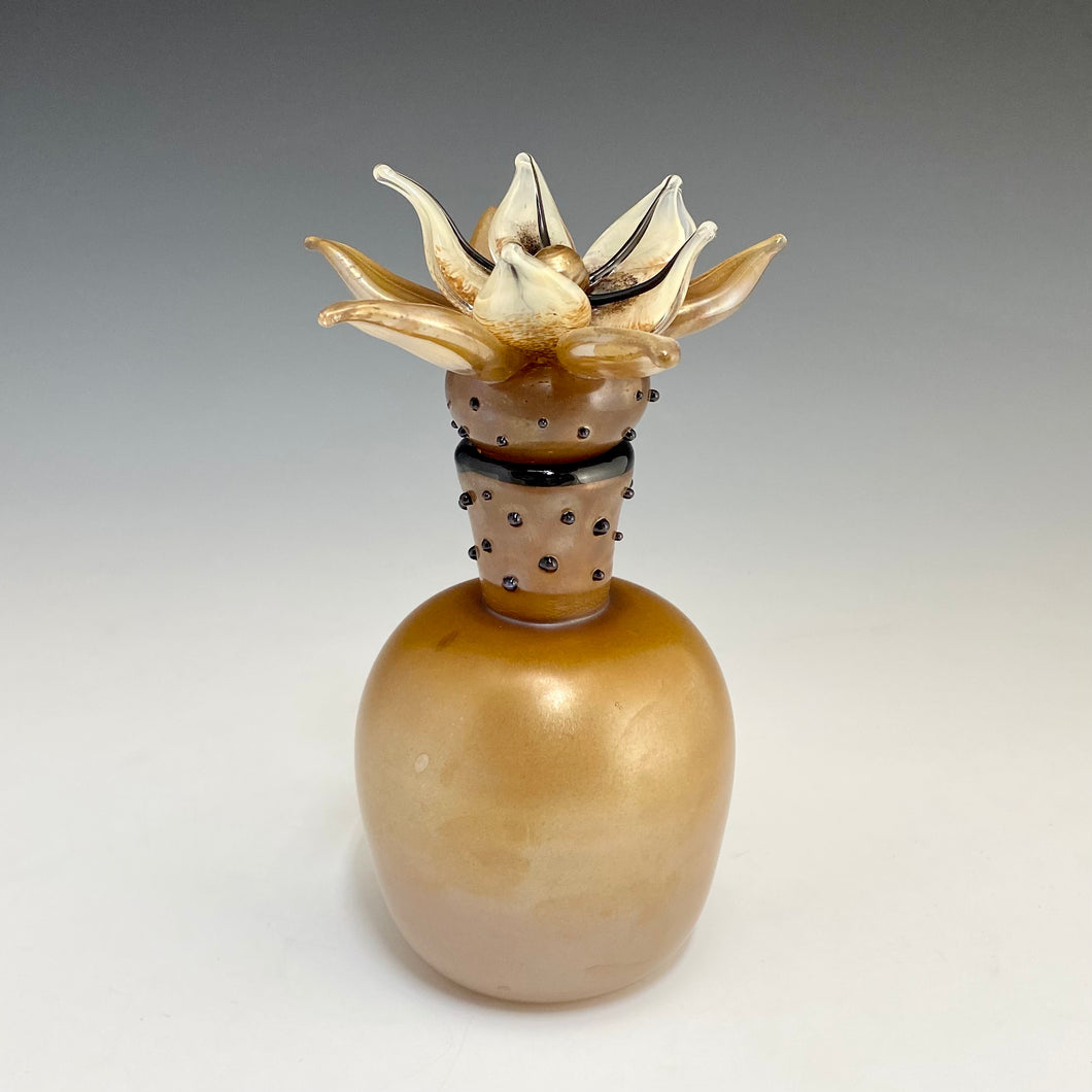 Bronze Floral Bottle with Stopper