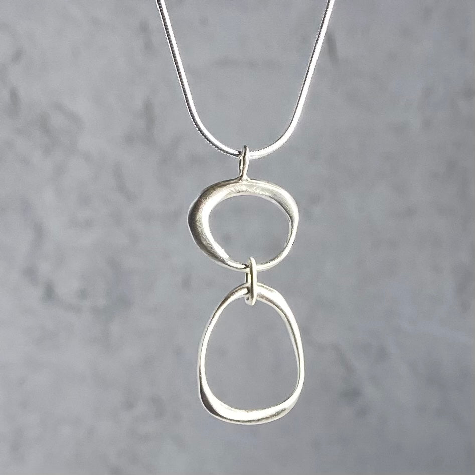 Large And Small Organic Circles Necklace