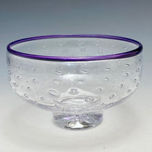 Load image into Gallery viewer, Clear Bowl with Bubbles and Colored Rim
