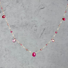 Load image into Gallery viewer, Long Delicate Pink Semiprecious Stone Necklace
