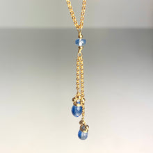 Load image into Gallery viewer, Kyanite Double Drop 14k Gold Filled Necklace
