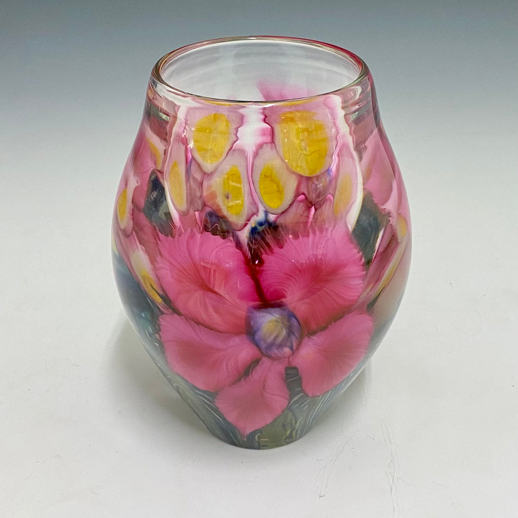 Pink Clematis Paperweight Vase