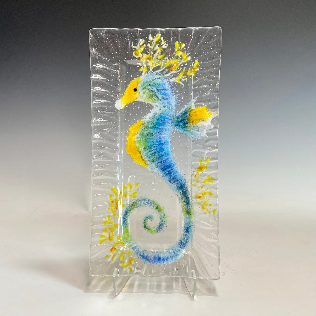 9x17  Seahorse Glass Tray