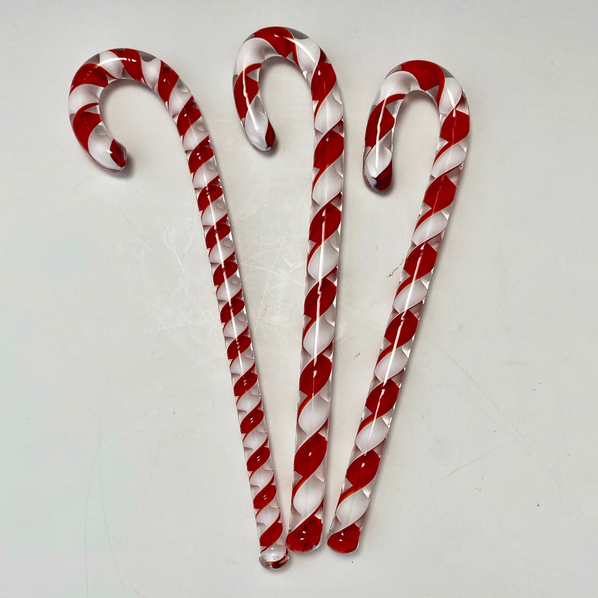 blown glass candy cane, 7.5”