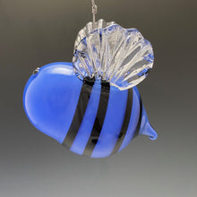 Load image into Gallery viewer, Marine Blue blown glass bee
