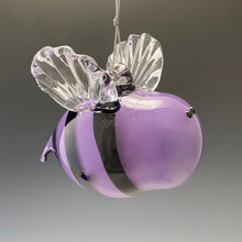 Load image into Gallery viewer, Purple blow glass bee
