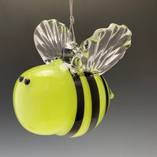 Load image into Gallery viewer, Soft Green hand blown glass bee
