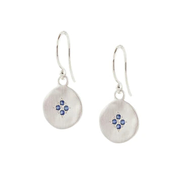 Four Star Wave Earrings with Sapphire